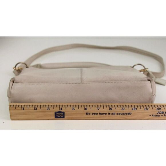 GIANI BERNINI CREAM WHITE GENUINE LEATHER SATCHEL SHOULDER BAG HANDBAG PURSE - Picture 13 of 15